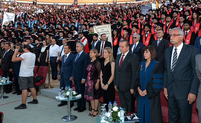 GAÜ ve KAÜ’nün mezuniyet törenine katılan Akıncı, “Eğitimde kalite, vazgeçilemeyecek en önemli olgu” dedi