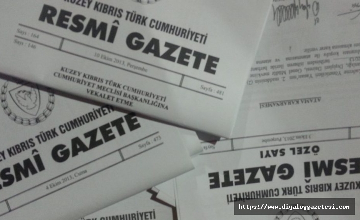 Resmi Gazeteden haberler