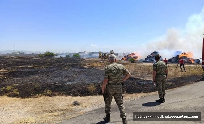 Gaziköy’de bin 500 rulo balya yandı