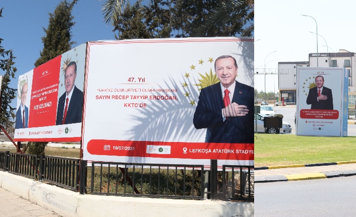 Kuzey Kıbrıs Erdoğan’ın posterleriyle süslendi