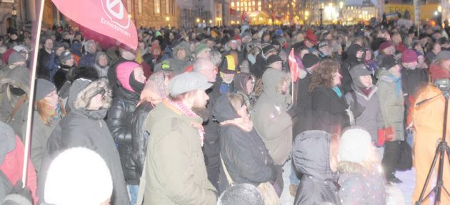 Danimarka'da özelleştirilme protestosu