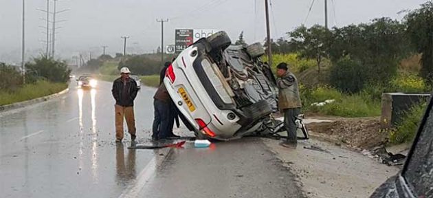 Girne yolunda korkutan kaza