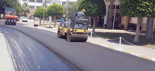 Girne’de asfalt çalışmaları sürüyor