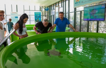 Meritta Deniz Kaplumbağaları Rehabilitasyon Merkezi’ne ünlü isimler ziyarette bulundu