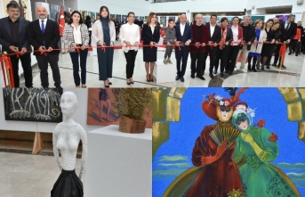 Ödüllü 60 sanatçının 90 eserinden oluşan “Kadın” konulu karma sergi açıldı