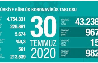 Türkiye'de can kaybı 5 bin 674