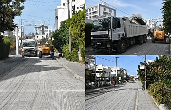 Girne’de asfaltlama çalışmaları gerçekleştirildi