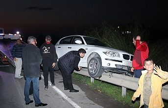 BMW’yi bariyere çıkardı 