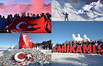 Sarıkamış Harekâtı’nın 106’ncı anma etkinlikleri kapsamında şehit askerlerin kardan heykelleri yapıldı