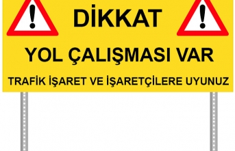 Akçay-Bostancı ana yolunda banket temizleme çalışmaları nedeniyle sürücülere uyarı