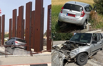 Sürücü uçtu