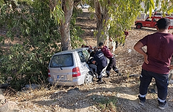 Sürücü yaralandı