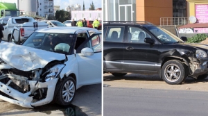2 araca çarptı durdu
