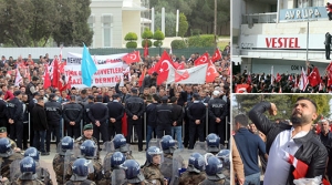 Eylemde yüksek gerilim yaşandı