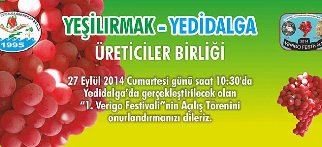 Yeşilırmak-Yedidalga üreticiler birliği 1. Verigo festivali bugün başlıyor