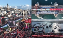 Galata Köprüsü’nde insan seli oluştu