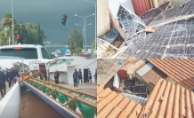 Paneller koptu ağaçlar devrildi