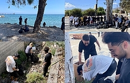 LAÜ Turizm Kulübü öğrencileri ile öğretmenleri Gemikonağı sahil boyu etrafına yayılmış çöpleri birlikte topladı