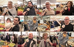 Çarşamba Pazarı’nda çağla 500, yeni dünya, 250, kivi 200 ve elma 120 liradan satışa sunuldu