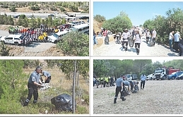 Sivil Savunma’nın önderliğinde; kaymakamlıkların, itfaiyenin, polisin, belediyelerin, bazı kurumlar ve sivil toplum örgütünün katılımıyla temizlik etkinliği düzenlendi
