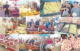 Lefkoşa’da kurulan açık pazarda çoğu meyve ve sebze yüksek fiyatlardan satışa sunuldu
