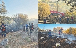 Limasol bölgesindeki Arsos Mahallesi’nde çıkan yangına havadan ve karadan müdahale edildi