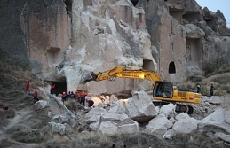 Kapadokya'da peribacası çöktü