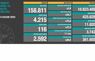 Türkiye’de 4 bin 215 yeni hasta