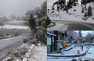 Trodos ve Baf’a kar yağdı
