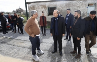 Tatar, Geçitkale’de aşırı yağış sonucu evlerini...