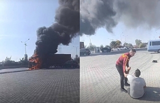 Şoför çaresizce izledi