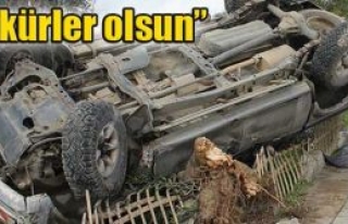 2 kişi kazadan, burnu bile kanamadan kurtuldu