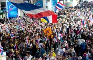 Bangkok’ta hükümet karşıtı gösterilerin yapıldığı...