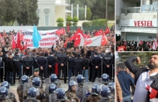 Eylemde yüksek gerilim yaşandı