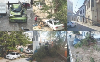 Aracın üzerine düştü