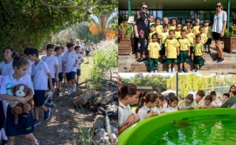 Alsancak ilkokulunun minikleri ‚Hayvanları koruma‘ gününde Merit Kaplumbağalarını ziyaret etti
