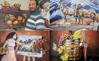 Özel bir şirkette çalışan Egemen Arık, çocukluğundan bu yana resim yapıyor