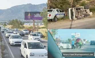 Bir sürücü, iki  yolcu yaralandı