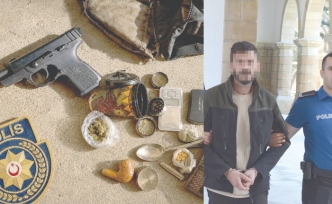 Silahı bidona sakladı