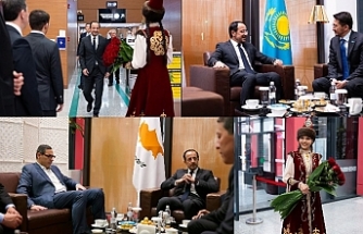 Çiçeklerle karşılandı