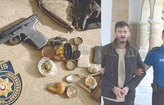 Silahı bidona sakladı
