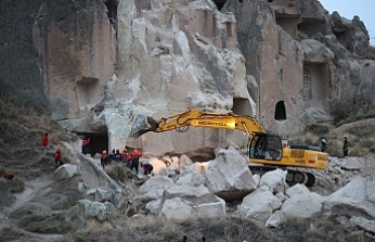 Kapadokya'da peribacası çöktü