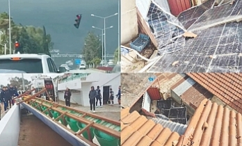 Paneller koptu ağaçlar devrildi