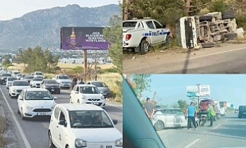 Bir sürücü, iki  yolcu yaralandı