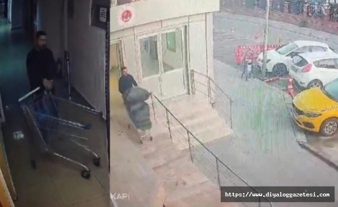 Market arabasıyla taşıdı