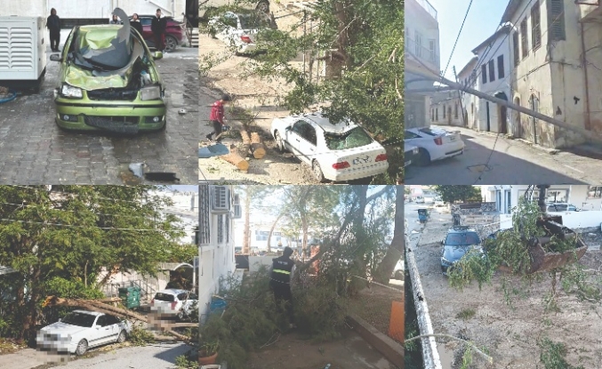 Aracın üzerine düştü