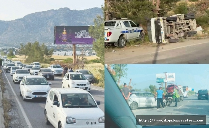 Bir sürücü, iki  yolcu yaralandı
