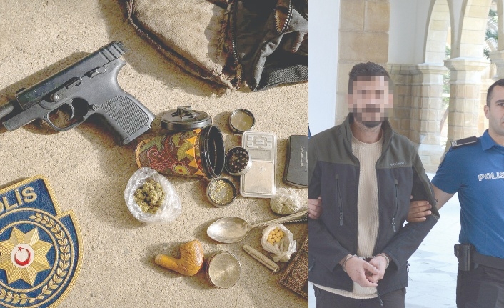 Silahı bidona sakladı
