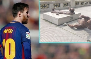 Messi’nin heykeline yine saldırdılar